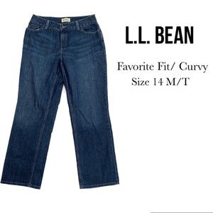 L.L. Bean Favorite Fit Curvy Jeans Size 14 M/T